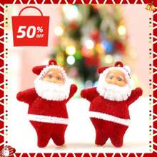 12pcs 2024 Christmas Decorations, Red And Colored Mini Santa Claus Figures, Christmas Tree Decoration Pendants, Santa Claus Pendants, Backpack Pendants, Christmas Gifts, Christmas Family Gathering Ornaments., Halloween, Halloween Decoration - Multicolor - View 4