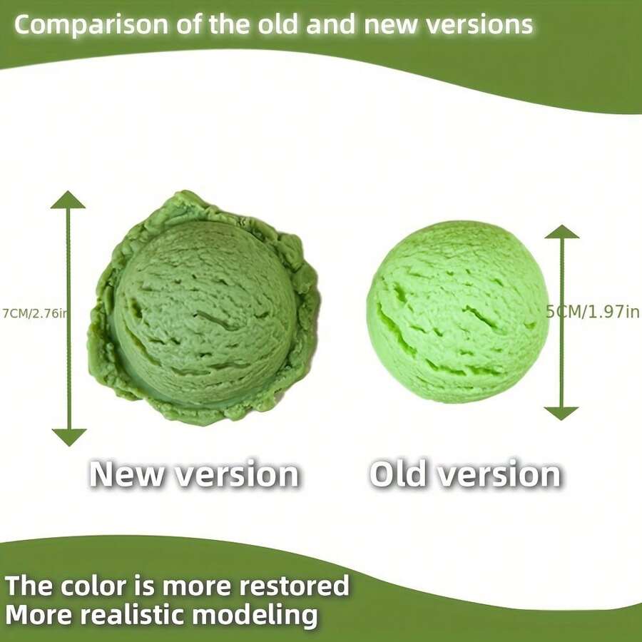 3 Pcs PVC Simulation Ice Cream Ball, Realistic Ice Cream, Photography