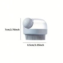 1pc Dog Wash Brush With Soap Dispenser, Silicone Bristles Pet Grooming Massage Shampoo Brush, Suitable For Long & Short Hair Dogs And Cats, Non-Electric Plastic Bath Tool