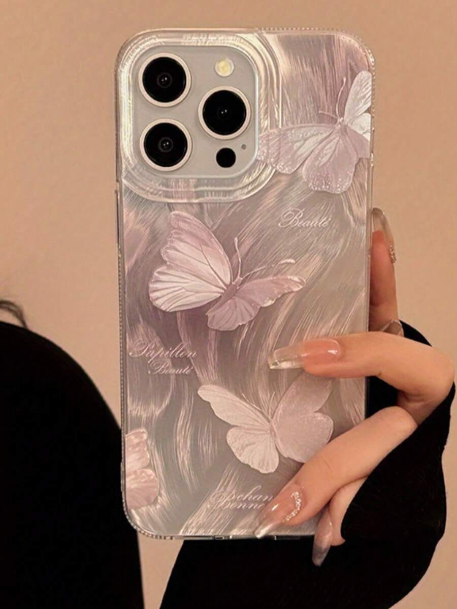 全新大号通风孔羽毛网 IMD 渐变 PC+TPU 蝴蝶喷漆保护手机壳，兼容 16/11/16pro/16plus/16promax/16e/15Promax/13/14/12/XS/XR/7G/8P，兼容三星 Galaxy S25/S25PLUS/S25 Ultra/A16/A36/A26/A56/A50/A12/A32/A52 防水防震防摔防刮 - 彩色 - 查看 1