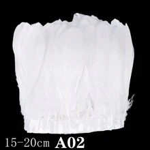 1M/39 Zoll Weißer Federn Besatz Schleife Handwerk DIY Kleidung Party Federschmuck Weihnachten Künstliche Federn Schmuckherstellung Hochzeit Handarbeit Dekoration