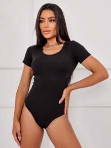 Kit 3 Women's Bodysuit Short Sleeve AnaRuga - 黑色-裸色-紫紅色 - 查看 2