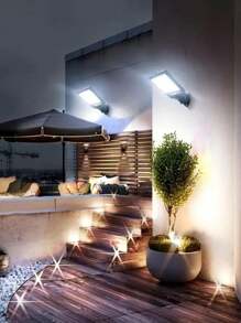 2/4/6/8PCS White Light Solar 108COB Outdoor Wall Light, Outdoor Courtyard Light With Motion Sensor, 3 Working Modes, Remote Control, Solar Charging, 1000mAh, Durable ABS Material, Very Suitable For Christmas Decoration, Outdoor Garden, Courtyard, Porch - 6PCS-Ánh sáng trắng - Xem 4