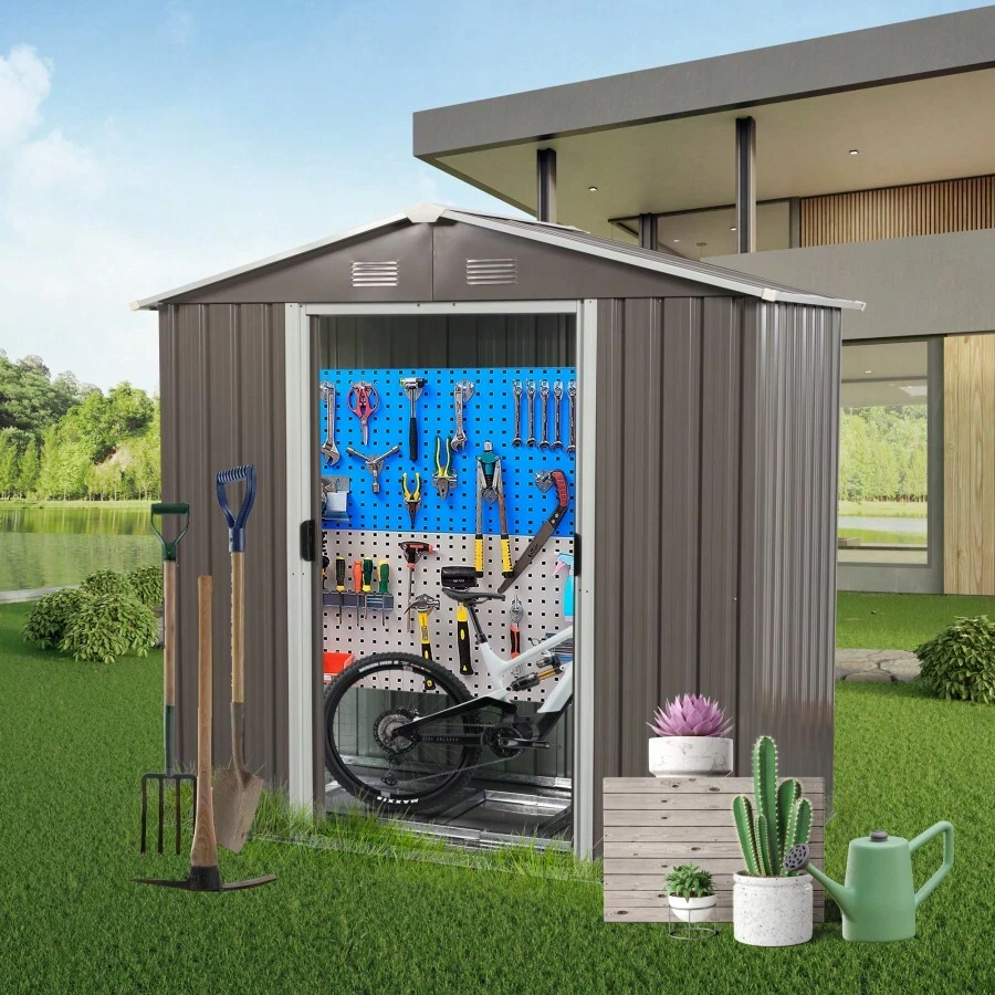 6ft X 4ft Outdoor Metal Storage Shed SHEIN USA