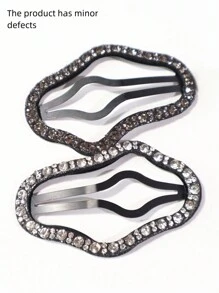 4 Peças Grampos de Cabelo Assimétricos com Decoração de Cristal Multicolorida para Mulheres, Adequados para Usar Diariamente, Tiaras Elegantes, Grampos de Cabelo, Acessórios Escolares