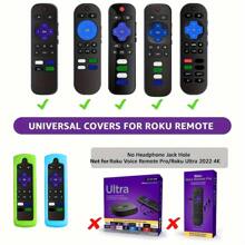 3pcs Grow In The Dark Remote Control Cover Case For ROKU, For TCL Hisense Remote Control - xanh lam + xanh lá cây + tím - Xem 3