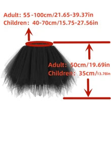 Une jupe tutu moelleuse pour femme, ourlet asymétrique, style princesse A-line, jupe en maille multicouche, sans cerceaux, jupe avec jupon, convient pour les festivals, les scènes, les banquets, les représentations, la tenue de cosplay, la jupe pour la fête des enfants, disponible en blanc, noir, rouge, rose, orange, bleu lac, vert fluorescent, Halloween