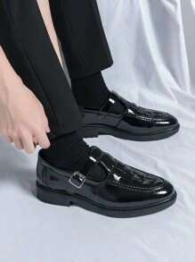 Men's Formal Pointed Toe Dress Shoes - Black - View 4