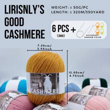 6 Balls 300g Soft Skin-Friendly Cashmere Yarn (50g*6, 65% Cashmere; 25% Acrylic; 10% Rayon), Suitable For Knitting Sweaters, Coats, Shawls, Hats, Comes With Knitting Tools - Stitch Markers, Yarn Needles - Multicolor - View 2