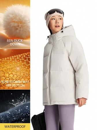 TECTOP Damen Outdoor Leichte Daunenjacke mit Kapuze Winter Warm Wasserdicht Winddicht Abriebfest