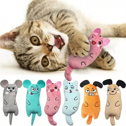 Cat Stuff ,Cat Toys Pet Plush Catnip Toy Emoticon Mouse Toy Bite-Resistant Teething Cat Toy Cat Stuff