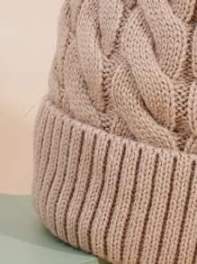 Hatastic 1顶保暖内衬滑雪帽，男女通用Y2K风格针织帽，休闲百搭冬季保暖帽，适合日常通勤、音乐节等场合，也是馈赠佳品。 - 卡其色 - 查看 7