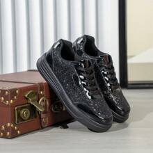 Nueva ropa deportiva casual brillante, de moda, versátil, liviana y cómoda para uso diario para mujer - Negro - Ver 3