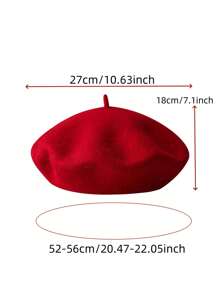 1 Children's Solid Color Retro Matching Beret High Quality Beret Is Not Easy To Ball Girls Suitable For The Autumn And Winter Season Christmas / Halloween Use - Berets - View 3