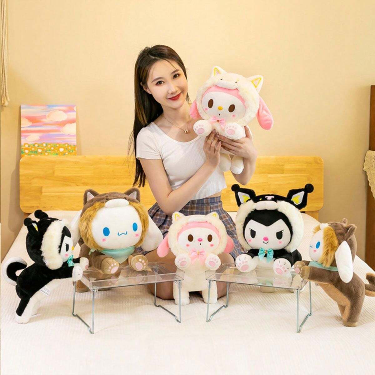 Costume En Peluche Pour Poupée 17 Cm - Pull à Capuche Noir Pour La-bu-bu Ou Autres Peluches, Cadeau Enfant