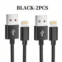 2PCS 66w Fast Charging Data Cable USB To Lightning 1m Wear-Resistant Fast Charging Stable Transmission Data Cable Charging Cable Compatible With IPhone 8-14 Series Smartphones