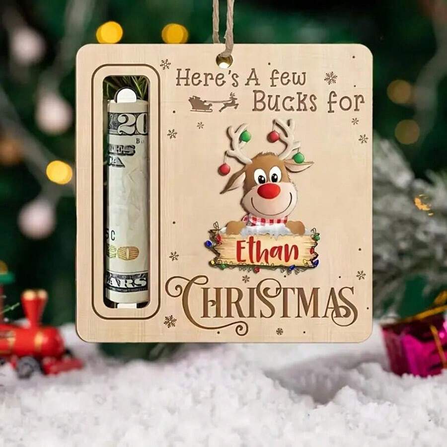 1 mặt dây chuyền bằng gỗ hình tuần lộc cá nhân hóa, giá đỡ đồng xu bằng gỗ cổ điển trang trí cây thông, hoàn hảo làm quà tặng ngày lễ, mặt dây chuyền trang trí cây thông Noel, đồ trang trí Giáng sinh, quà tặng Giáng sinh, Giáng sinh - Nhiều màu - Xem 1