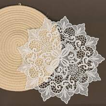 1pc Lace Embroidered Table Placemat, Decor Pad For Furniture, Photography Prop - Multicolor - View 7