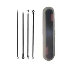 4 Pieces Professional Acne & Blackhead Remover Tool Kit - Includes Blackhead Extractor, Pimple Needle, Comprehensive Facial Cleansing Tool (Rose Gold 4 Pieces Set)