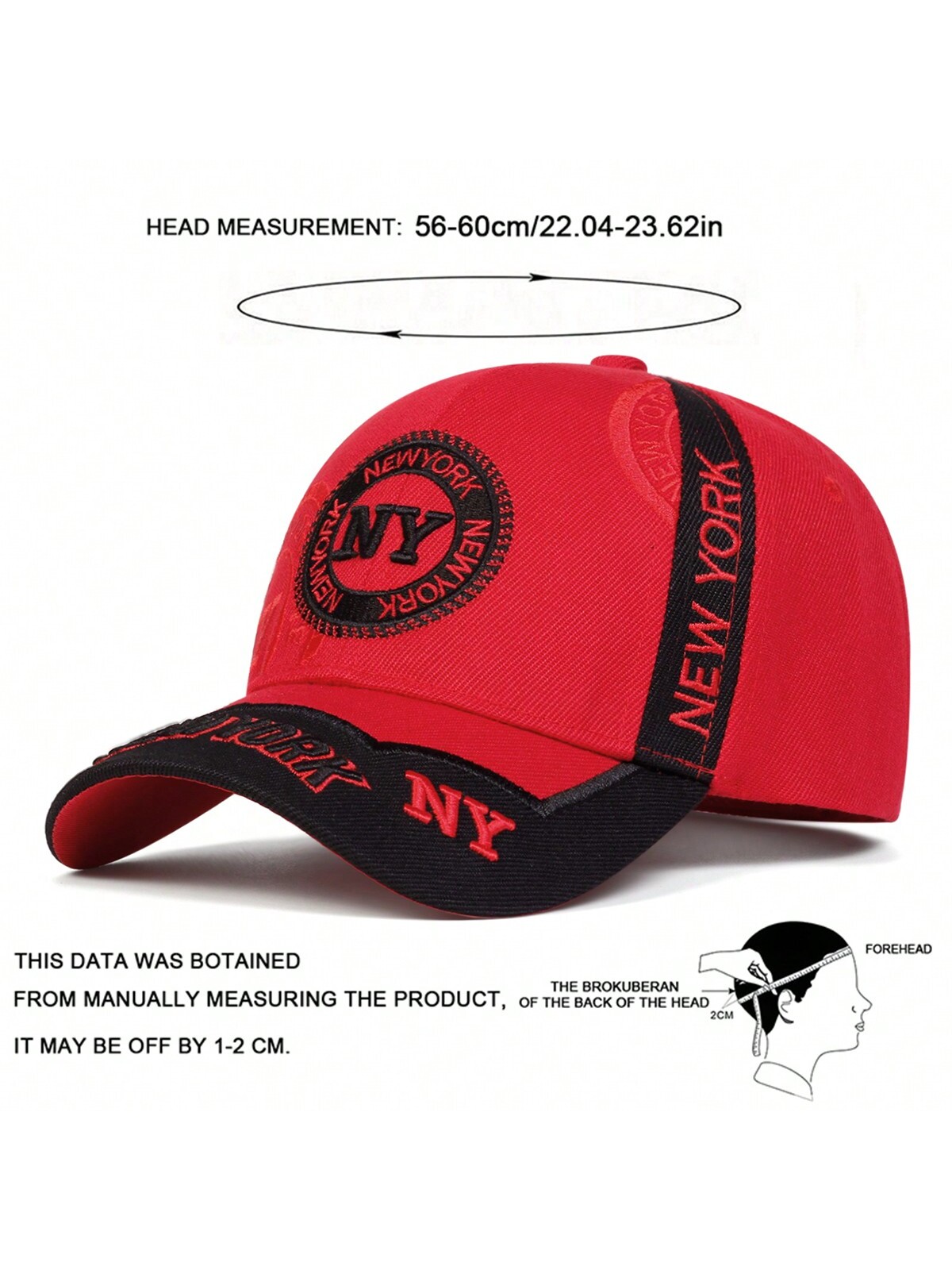 AR قبعة بيسبول بتصميم رقعي NY للرجال، قبعة رياضية...