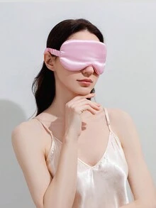 1pc Cute Reversible Satin Sleep Eye Mask, Lightweight & Breathable Blindfold For Travel, Nap, Pink,School,Back To School,Travel,Travel Essentials,Home Essentials,Eye Mask,Sleep Mask - Multicolor - View 4