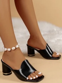 Dép cao gót thời trang thoải mái cho nữ - màu đen - Xem 2