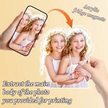 1Pc Custom Photo Pe Refrigerator Sticker, Personalized Printing Of Any Design For Your Home Decor Photo Refrigerator Sticker, Suitable For Offices And Kitchens, Storage Cabinet Magnets, Refrigerator Magnets,It Is The Ideal Gift For Families, Friends, Weddings, Christmas And Valentine'S Day Celebrations.