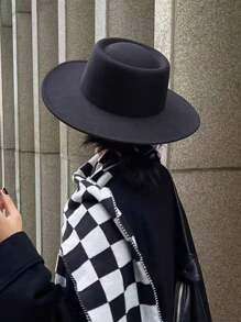 1 chiếc Mũ len cổ điển thanh lịch dễ thương phong cách Boho Chic mùa thu cho nữ, mũ phớt vành tròn rộng phong cách Pháp đa năng, thích hợp cho các buổi đi chơi hàng ngày - Nhiều màu - Xem 2