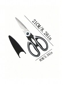 1pc Tesoura de cozinha multiuso de aço inoxidável, tesoura de aves resistente para frango, pato, espinhas de peixe, carne, corte de alimentos - Multicolorido - Ver 3