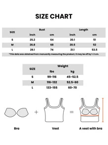 1 件装 女士时尚运动舒适文胸内衣背心