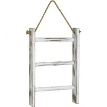 1pc Rustic Wooden Ladder Shelf – Wall-Mounted Storage Rack With 3-Tier Shelves And Hanging Rope – Versatile Organizer For Bathroom, Kitchen, Bedroom, Office – No Electricity Needed, Farmhouse Home Decor Accessories