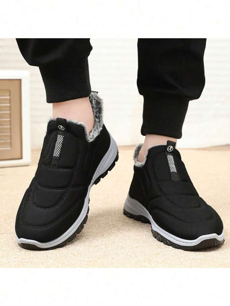 Botas de nieve nuevas de invierno 2025, con forro de peluche grueso y cálidas para uso casual - Negro - Ver 2
