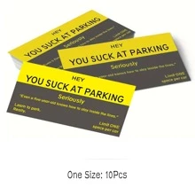 10/30/50/100Pcs You Suck At Parking Funny Offensive Non Sticky Bad Parking Business Cards Behind Wiper For Learn To Park - Yellow - View 7