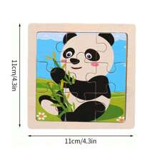 1件/4件儿童拼图卡通动物汽车木制拼图早教拼图木制玩具麦克风玩具多款式车辆交通熊鸭子狐狸恐龙老虎狮子熊猫动物拼图生日派对礼物早教玩具礼物,拼图,儿童玩具,木制玩具 - 彩色 - 查看 4