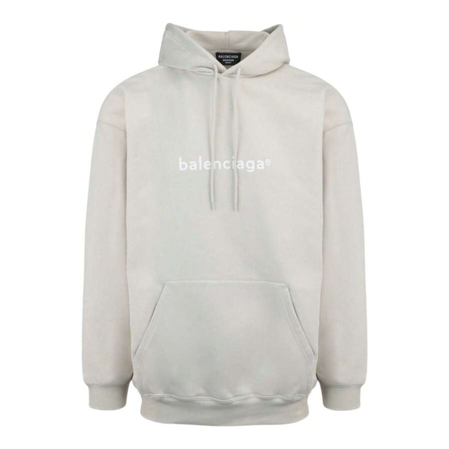 Balenciaga Sudadera con capucha ajustada de talla mediana con logo - Blanco - Ver 1