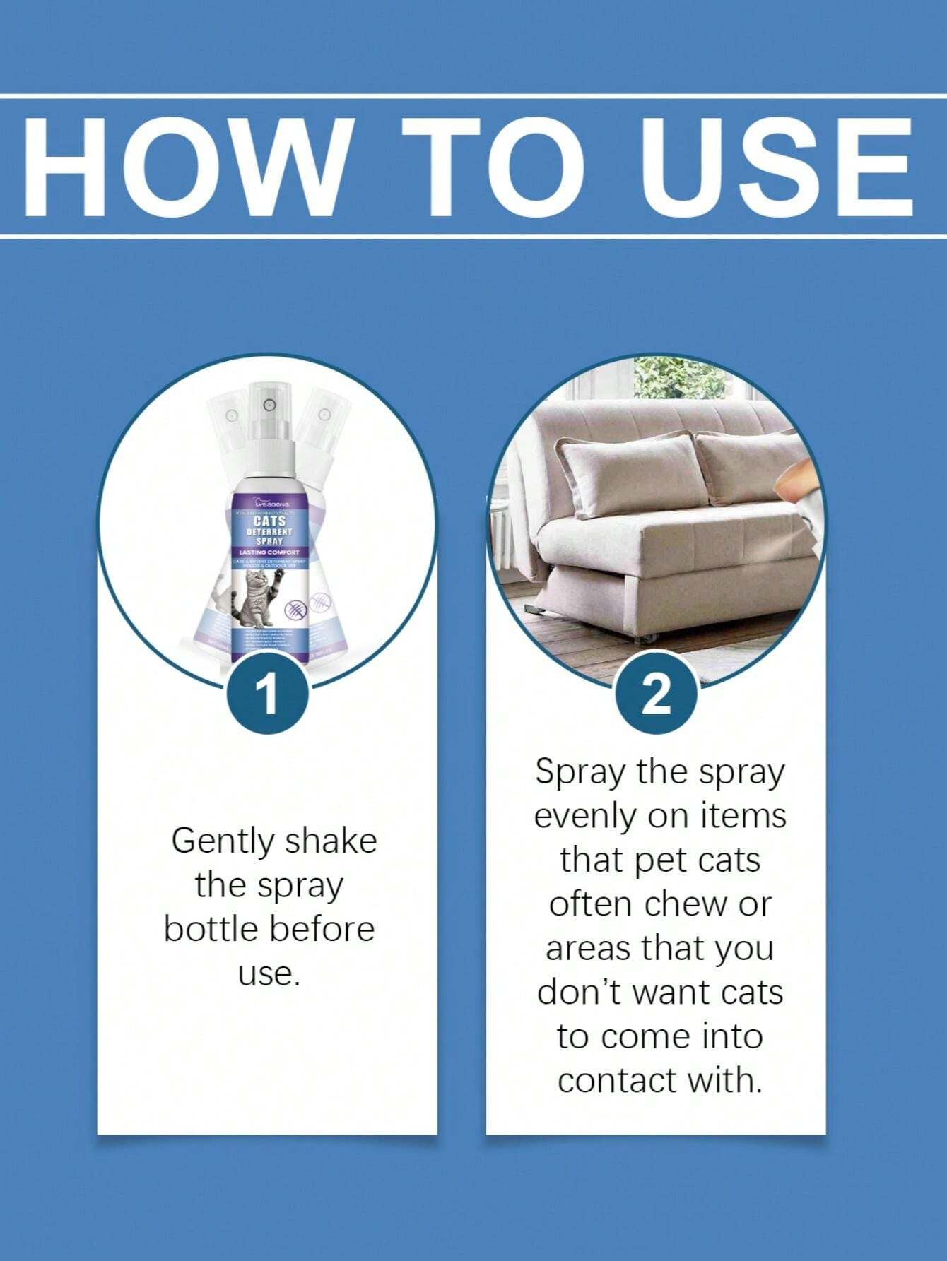 Cat Care Deodorizing Spray, Gentle Formula To Prevent Cats From