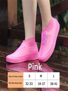 1pair Reusable Silicone Shoe Covers, Waterproof, Anti-Slip, Thick, Portable, Odorless, Unisex (There May Be Some Residue Left Over From The Manufacturing Process, Which Is Normal And Does Not Affect Use), Back To School Supplies