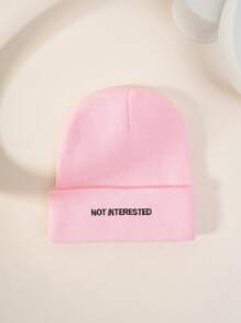 1 件 Y2K 风格男女通用“不感兴趣”针织帽，温暖时尚，适合秋冬季户外活动和街头派对