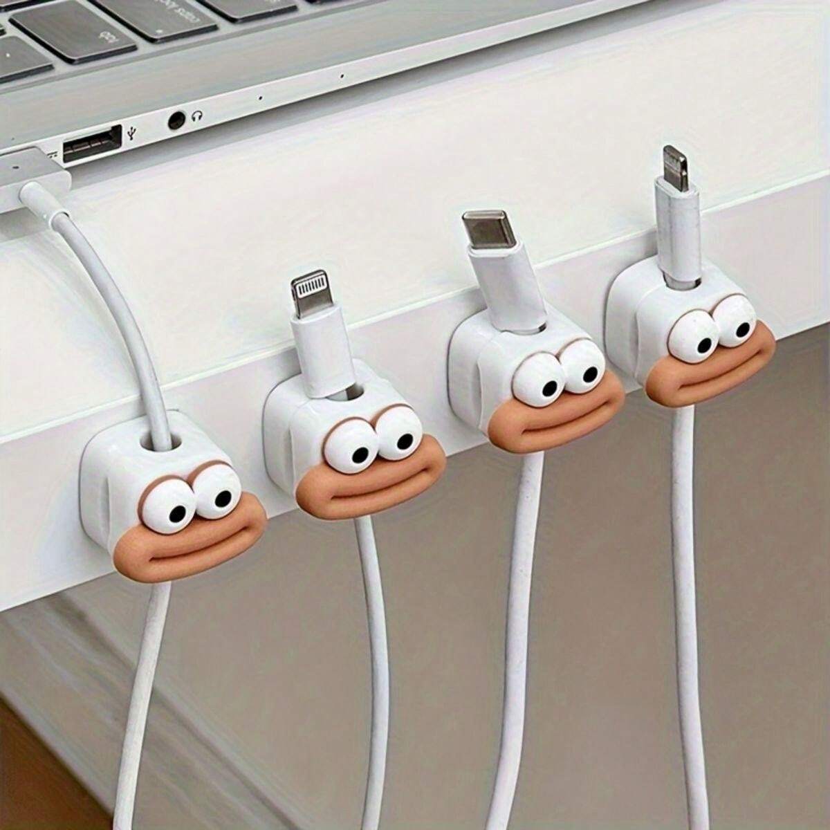 3pcs/6pcs Cord Organizer Clips, Desktop Charging Cable Holder