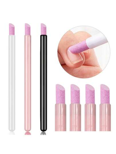 5 Stück Nagelfeile Nagelhaut Drücker Nagelpolitur Stift, Maniküre Stift Nagelhautentferner Trimmer Puffer Maniküre Werkzeug, Beauty Salon Zuhause Quarz Exfoliierender Stift mit keramischem Polierkopf, Maniküre Werkzeug Quarz Stift Nagelkunst Exfoilierender Polierstift, 1/2/5 Stück