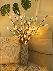 1个/2个20LED棕色LED灯珠DIY人造树枝灯，电池供电仿真树枝灯，室内桌面装饰仙女夜灯，树枝造型，家居装饰灯，建议多买几个