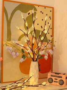 1个/2个20LED棕色LED灯珠DIY人造树枝灯，电池供电仿真树枝灯，室内桌面装饰仙女夜灯，树枝造型，家居装饰灯，建议多买几个