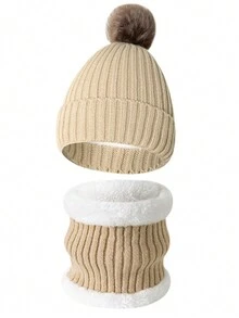 3 szt./2 szt. Dzianinowy ciepły podszewkowy szalik zimowy, rękawiczki i czapka dla mężczyzn i kobiet