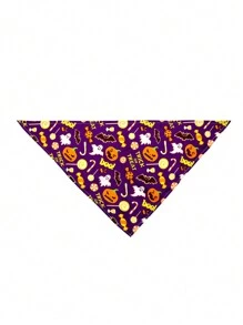 1buc/Set Esarfă de modă cu model unic de craniu, fantomă, dovleac - bavetă și accesoriu decor pentru câini și pisici, stil drăguț pentru animale de companie, design triunghi, detaliat, decor multifuncțional, alternativă la gulerul pentru animale de companie, potrivit pentru Halloween/toamnă - Multicolor - Vizualizare 7