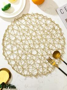 Set de 6 individuales tejidos a mano de forma redonda hueca, de estilo minimalista moderno, lavables, fáciles de limpiar, antideslizantes, resistentes al calor, adecuados para la decoración de la habitación, la mesa de comedor, el hogar, ideales para fiestas, cumpleaños, bodas y cenas