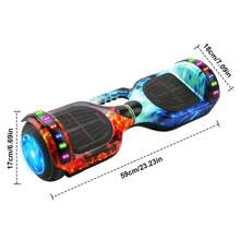 Monopatín eléctrico Hoverboard de 7 "con luces LED para ruedas, altavoces Bluetooth, manillar, patinete autoequilibrado - Azul - Ver 6