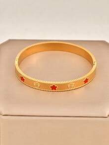 1 件优雅复古花卉和星星时尚奢华手链设计，百搭女士手链