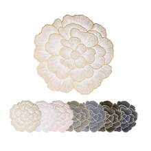 1 pieza de Mantel Individual de PVC para mesa redonda - Dorado - Ver 2