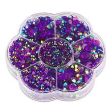 5000 件/盒，2 毫米 3 毫米 4 毫米 5 毫米 6 毫米，5 种尺寸，果冻糖，透明 AB 水晶珠，花形盒包装，圆形平底水钻多色水晶宝石非热熔 DMC 珠宝珠，玻璃石钻石 3D 图案设计配件闪光美甲贴花装饰用于衣服、包、鞋、杯子、手机壳、手工艺品、DIY 装饰。