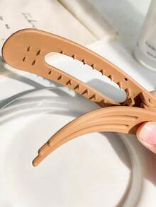 4 件/1 件套女士扁平塑料发夹，颜色黑色、白色、卡其色、棕色，大尺寸，轻巧，时尚百搭，优雅，简约，纯色发饰，适合日常、休闲、派对、通勤、扎头发、发髻、洗脸和化妆、搭配服装 - 彩色 - 查看 2